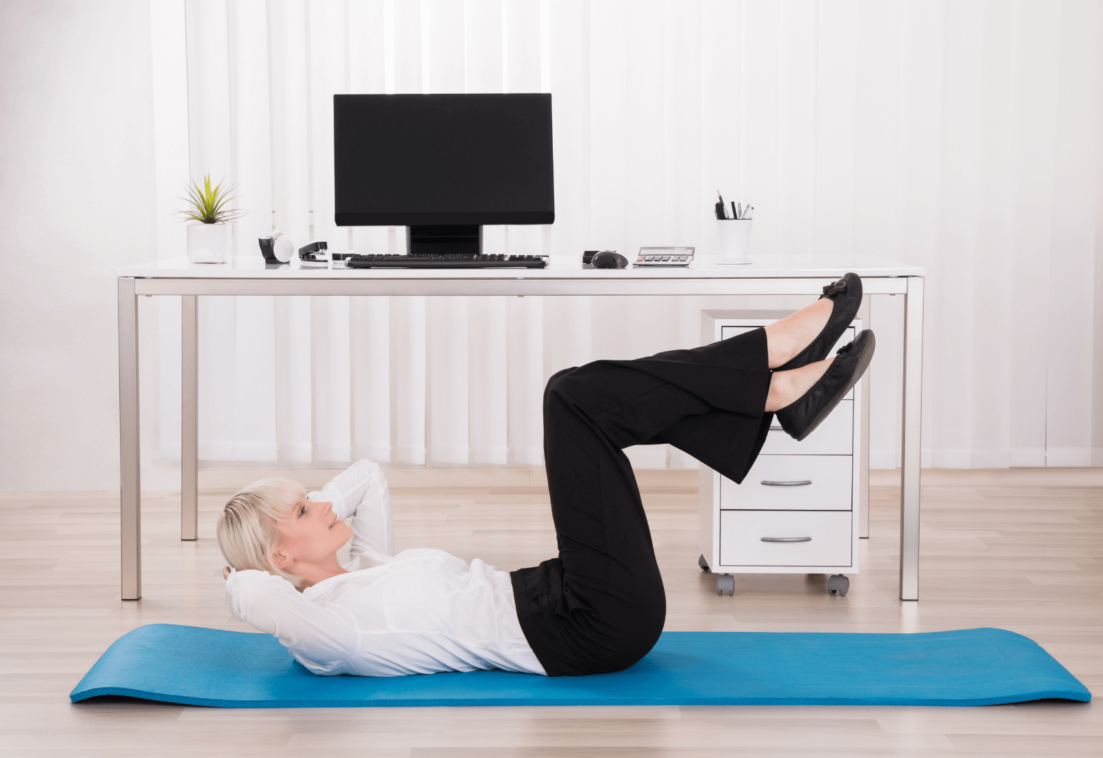Thick Yoga and Pilates Exercise Mat with Carrying Strap-6