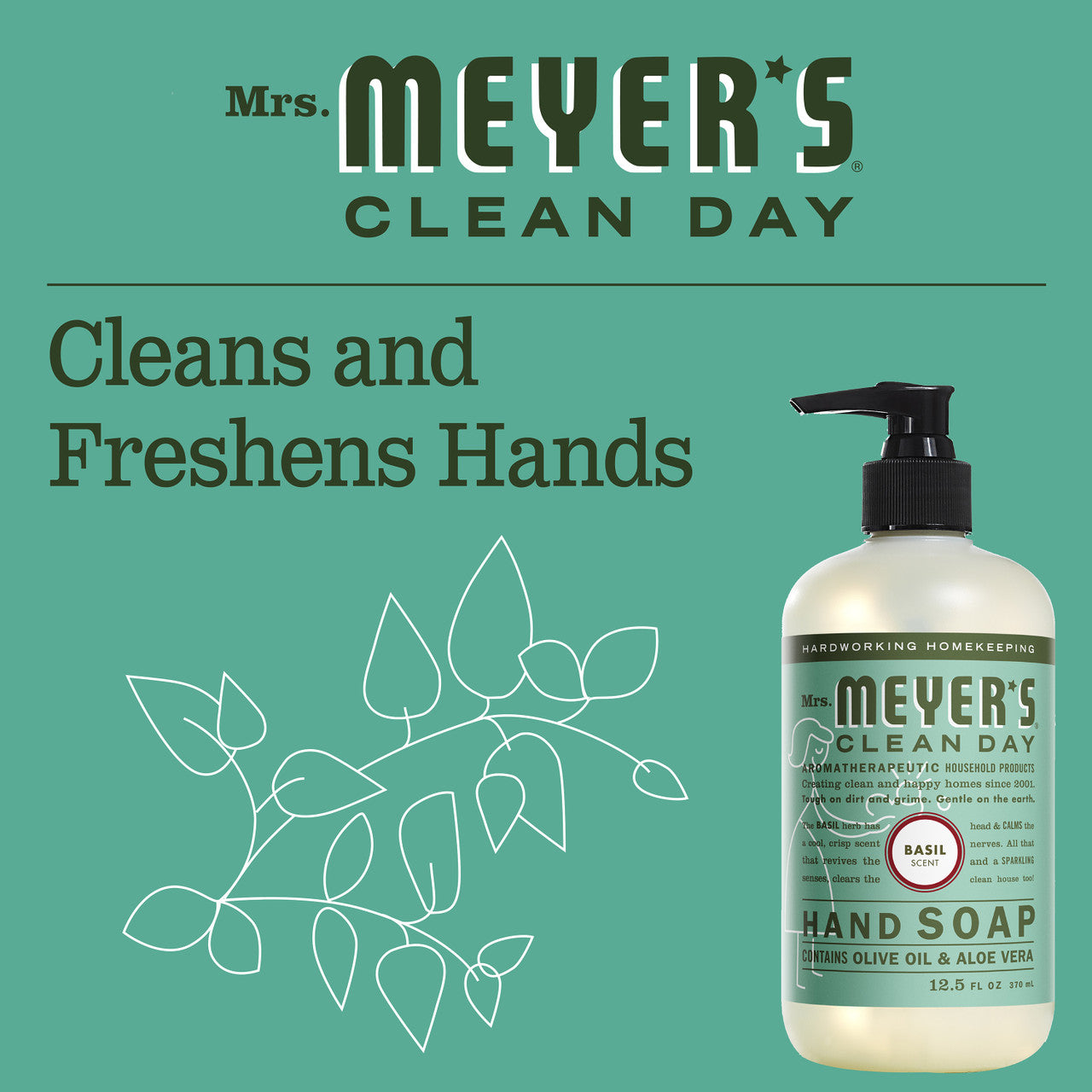 Meyers Basil Liquid Hand Soap (6x12.5 Oz)-4