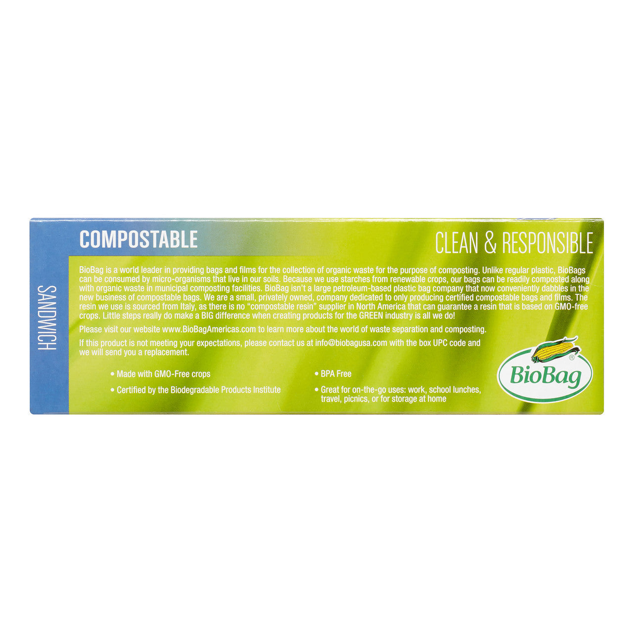 Biobag Compostable Resealable Sandwich Bag (12x25 CT)-3