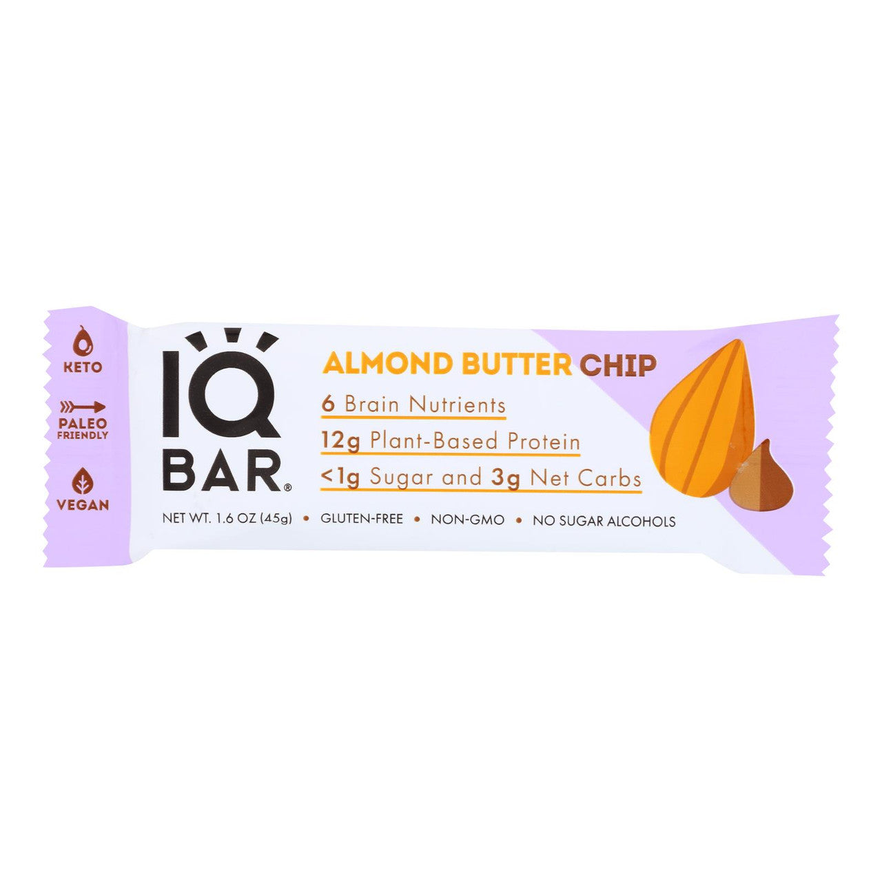 IQ BAR ALMD BUTTER CHIP ( 12 X 1.6 OZ )-0