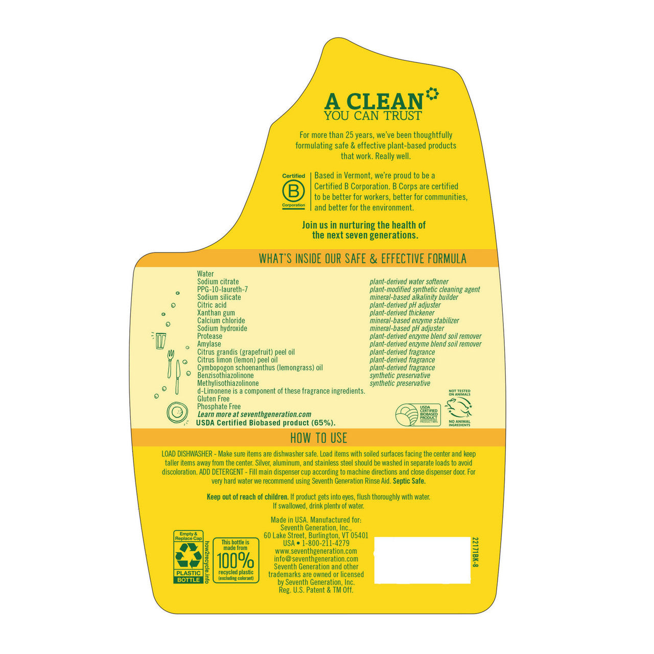 Seventh Generation Lemon Scented Automatic Dishwasher Gel (6x42 Oz)-1