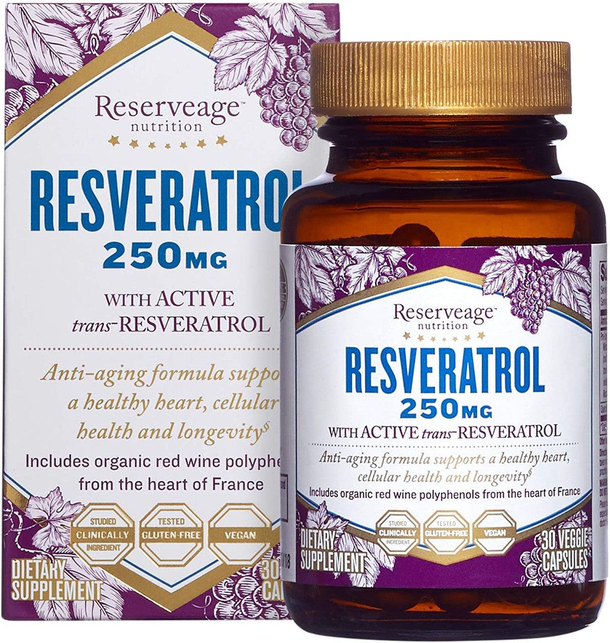 RSRVEAGE RESVERATROL 250 (1x30.00)-0