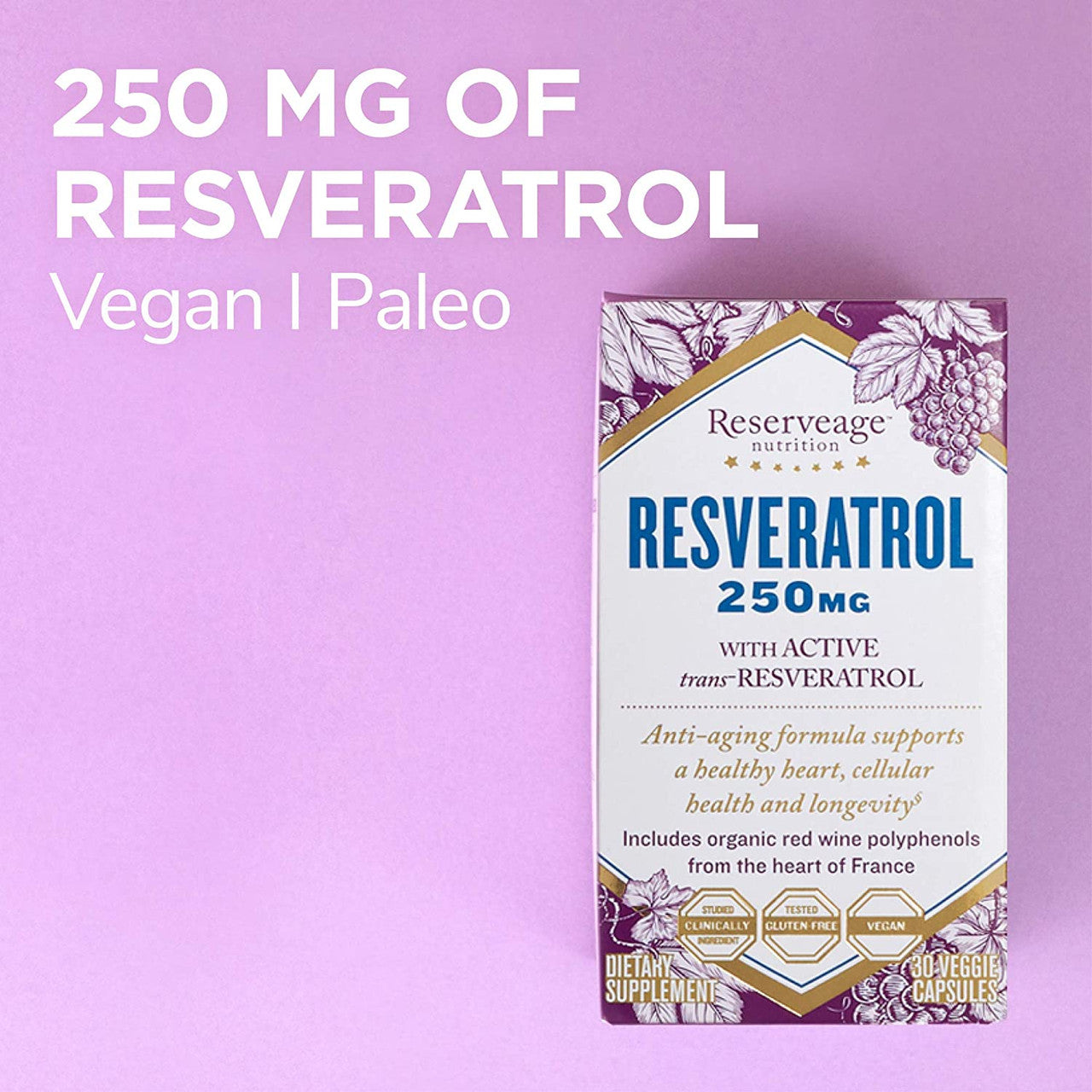 RSRVEAGE RESVERATROL 250 (1x30.00)-3