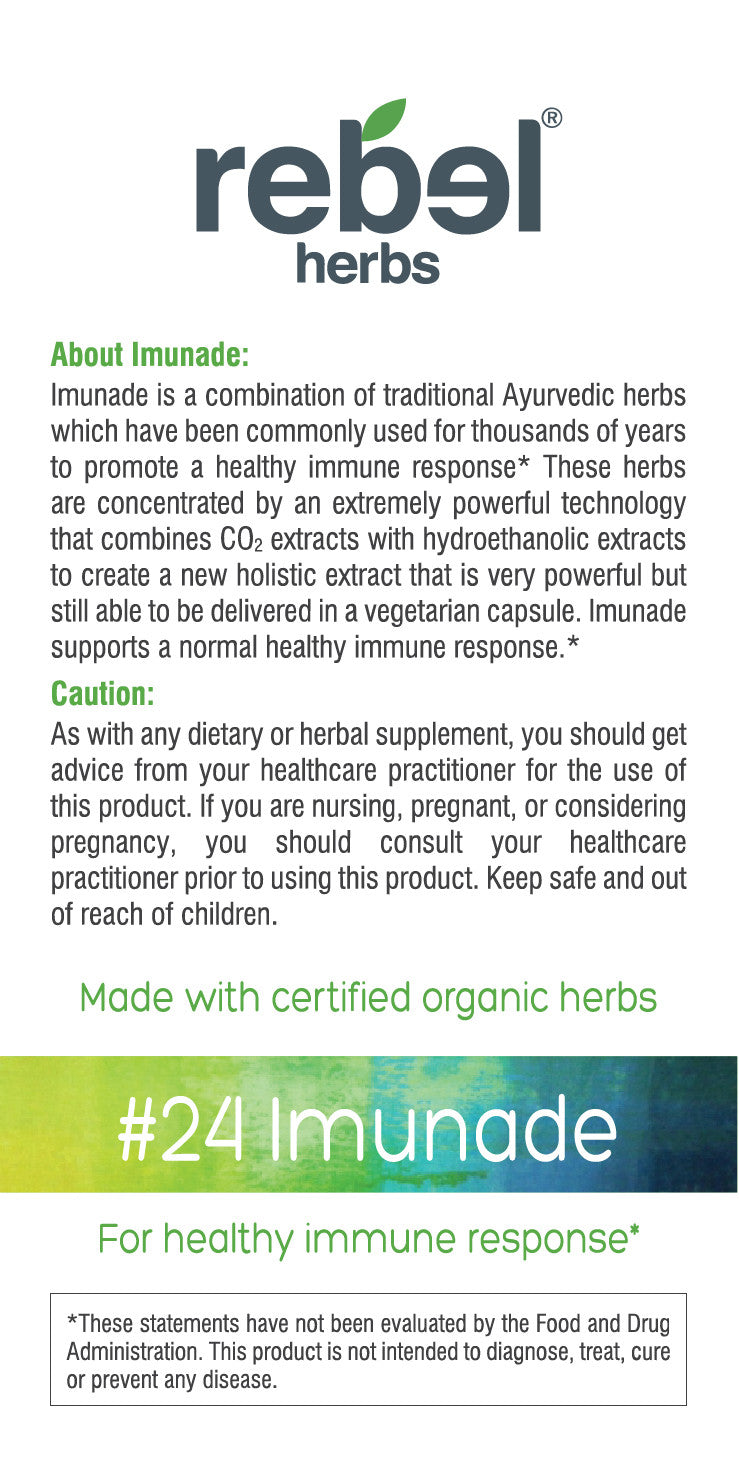 Rebel Herbs Organic Imunade Vegetarian Capsules - 60 Count-2