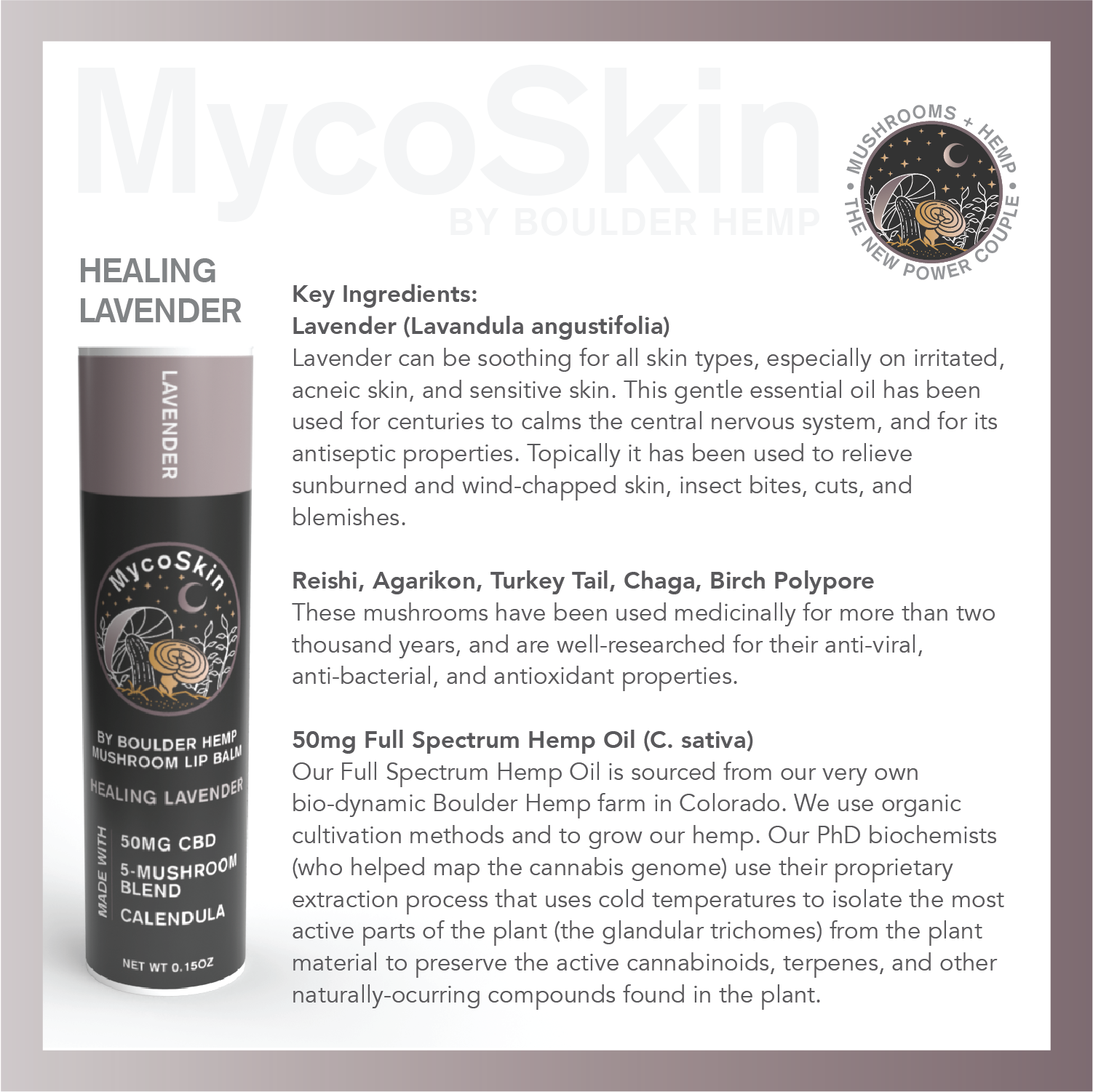 Healing Lavender 50mg CBD + Mushroom Lip Balm-1