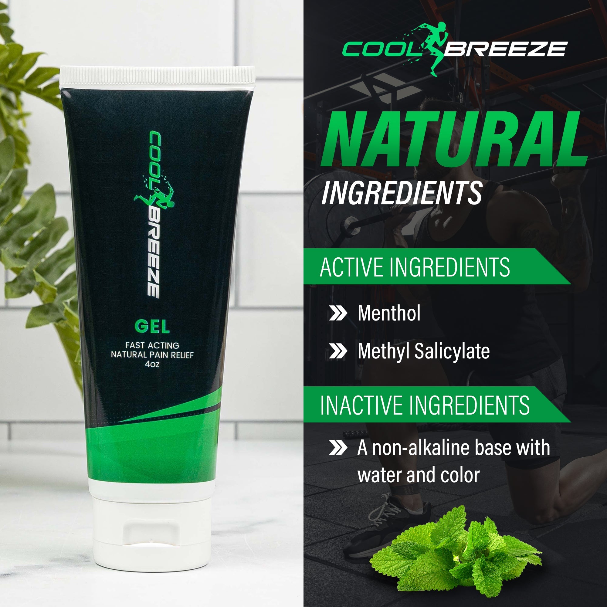 Cool Breeze Pain Relief Gel, 4oz Tube-2