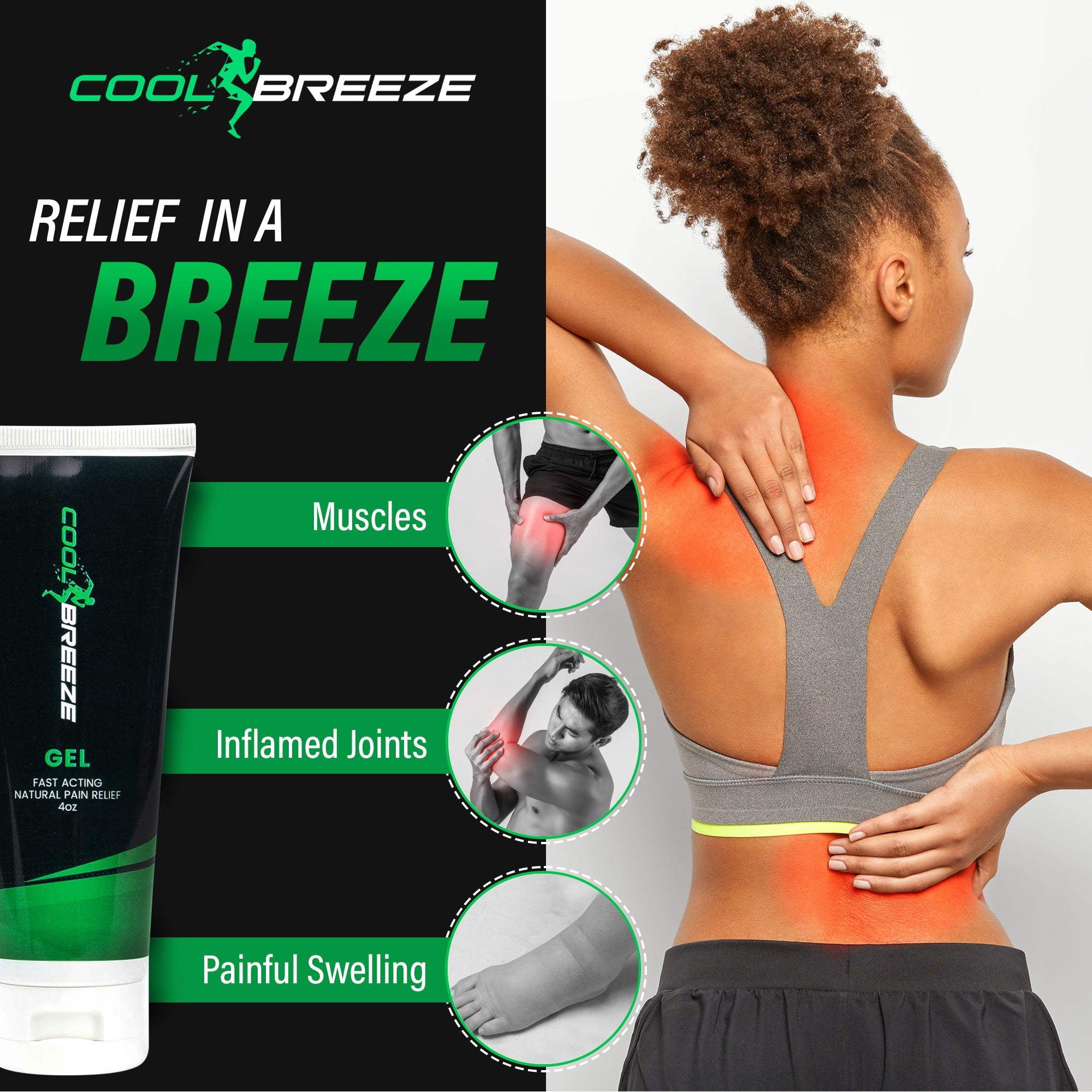 Cool Breeze Pain Relief Gel, 4oz Tube-3
