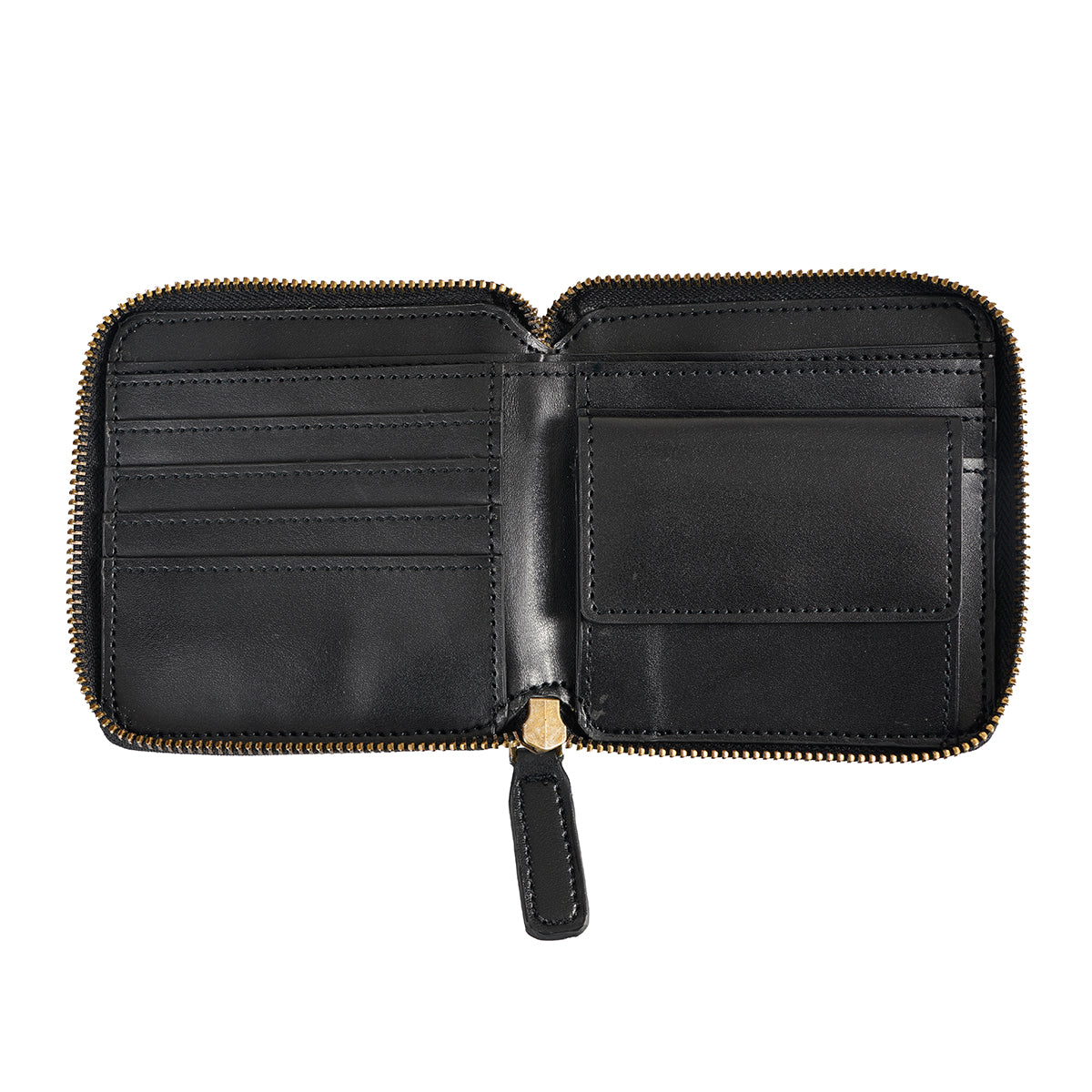 Apple Leather Small Zip Wallet - Black-3