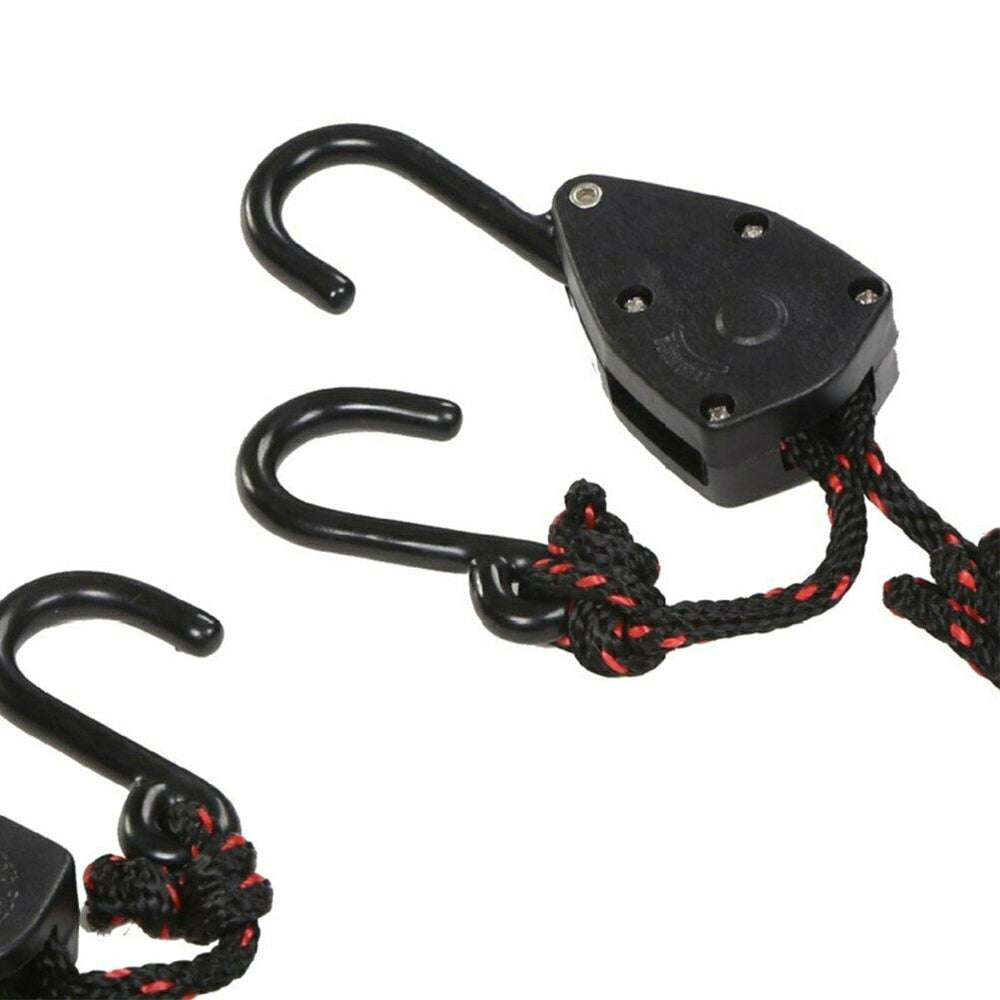 DORSAL Ratchet Canoe and Kayak Bow and Stern Tie Downs 1/4" Heavy Duty Adjustable Rope Hanger Grow Light (2-Pack)-2
