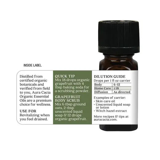 Organic Grapefruit Essential Oil 0.25 fl. oz.