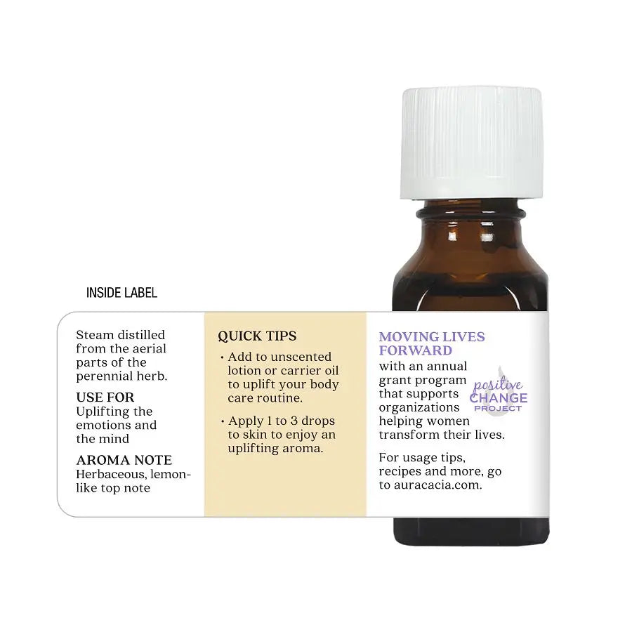 Aura Cacia Lemon Balm (in jojoba oil) 0.5 fl. oz.