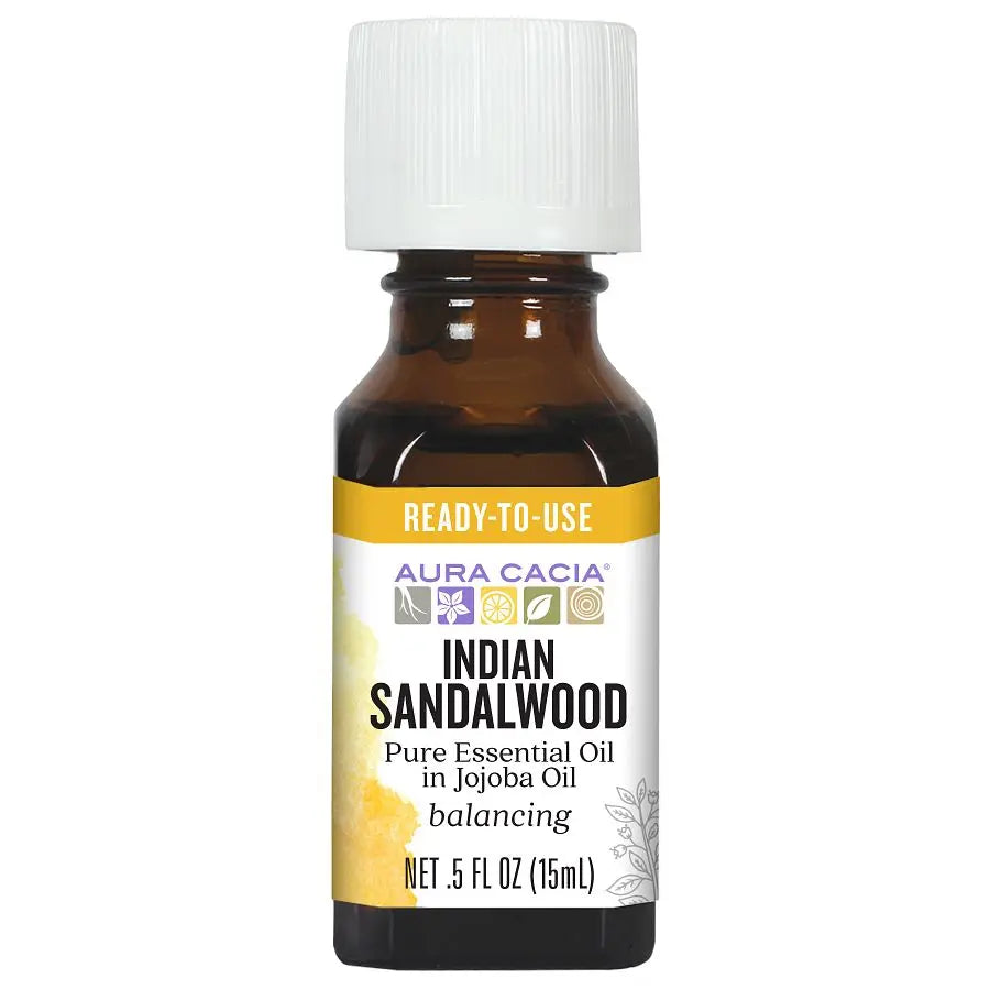 Indian Sandalwood Essential Oil in Jojoba Oil 0.5 fl. oz.