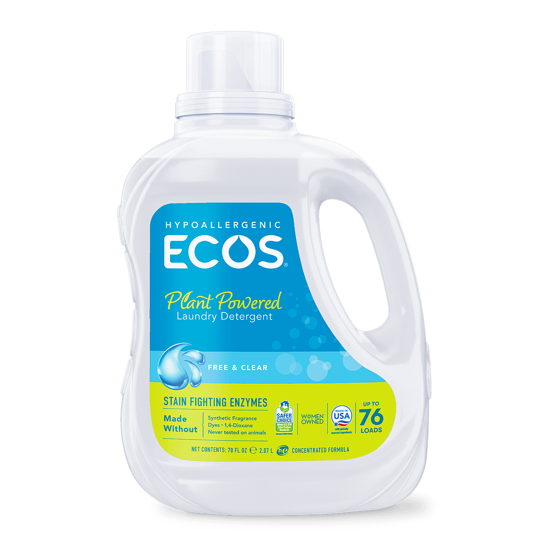ECOS Earth Friendly Products Hypoallergenic Laundry Detergent with Enzymes '“ Free & Clear (2x170 Oz)