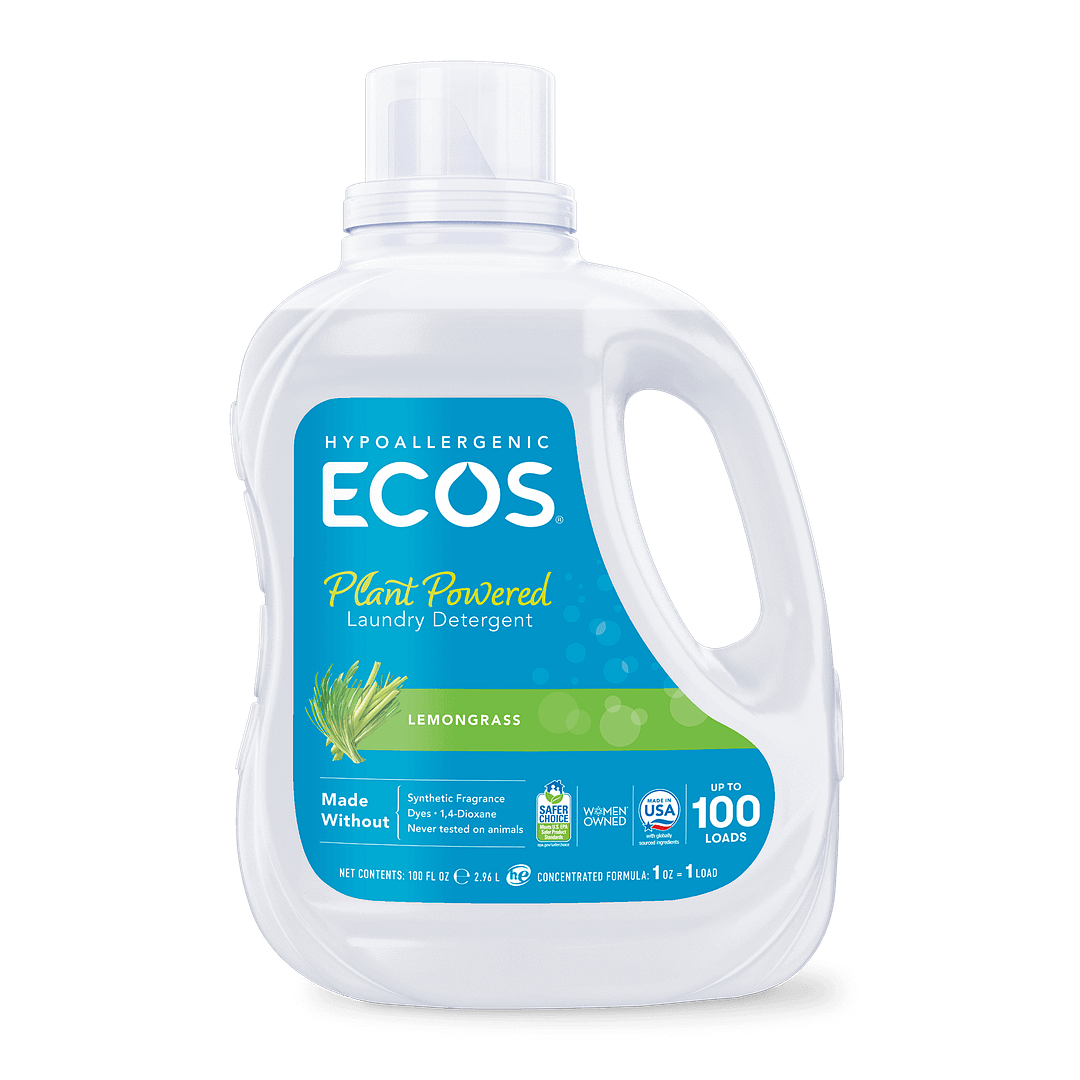 ECOS Earth Friendly Hypoallergenic Laundry Detergent '“ Lemongrass (4x100 Oz)