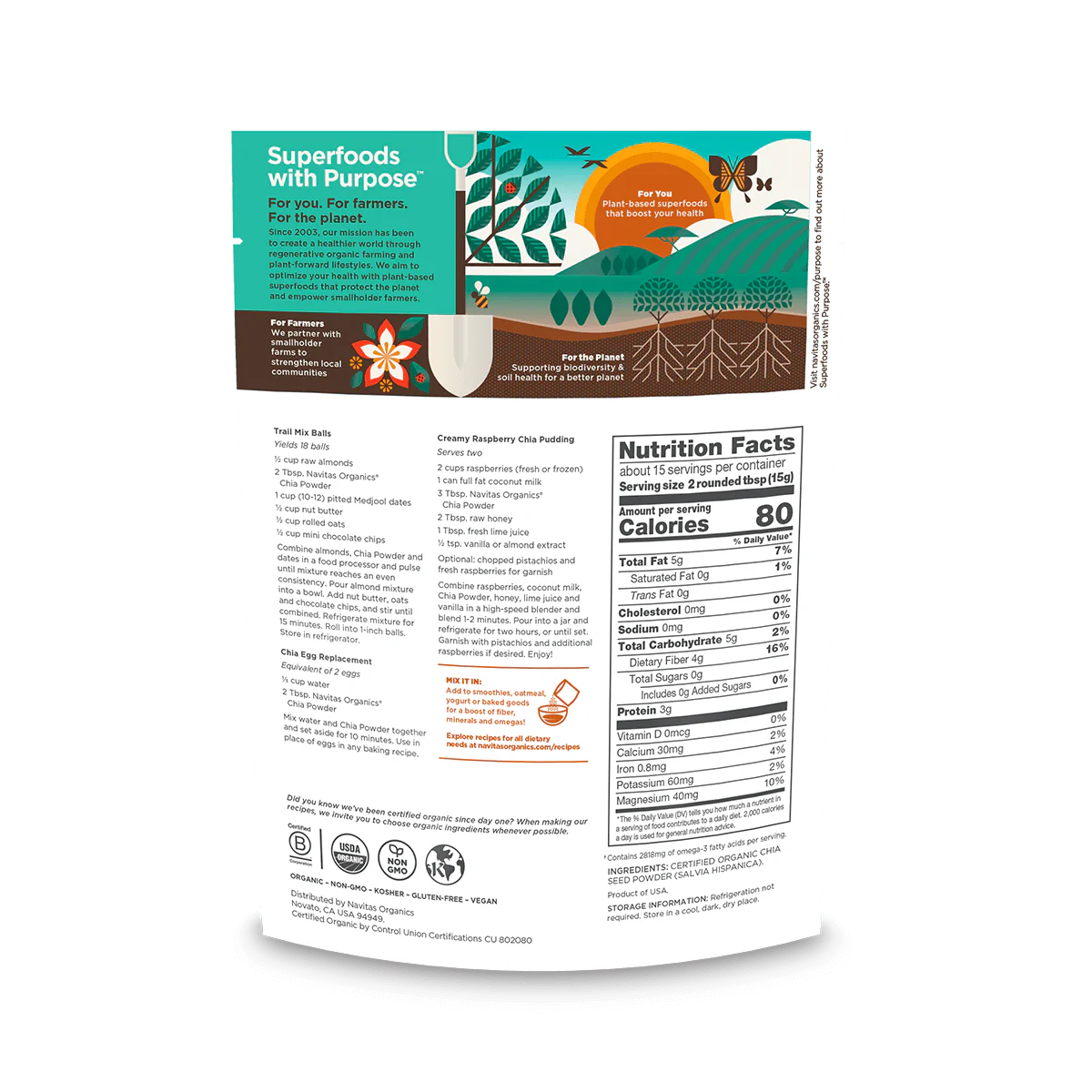 Navitas Organics Chia Powder, 8 oz