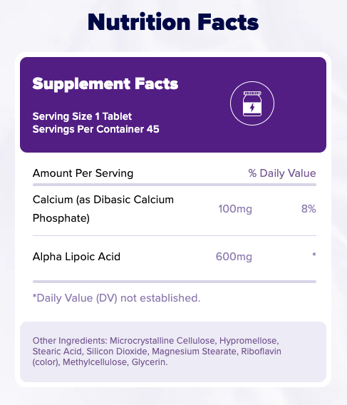 Natrol Alpha Lipoic Acid (ALA) Time Release Tablets - 600mg