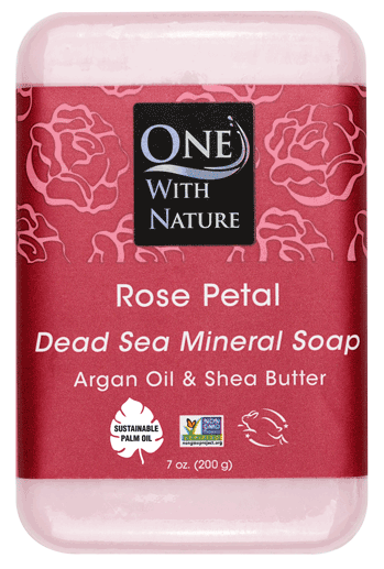One With Nature Rose Petal Soap with Dead Sea Minerals