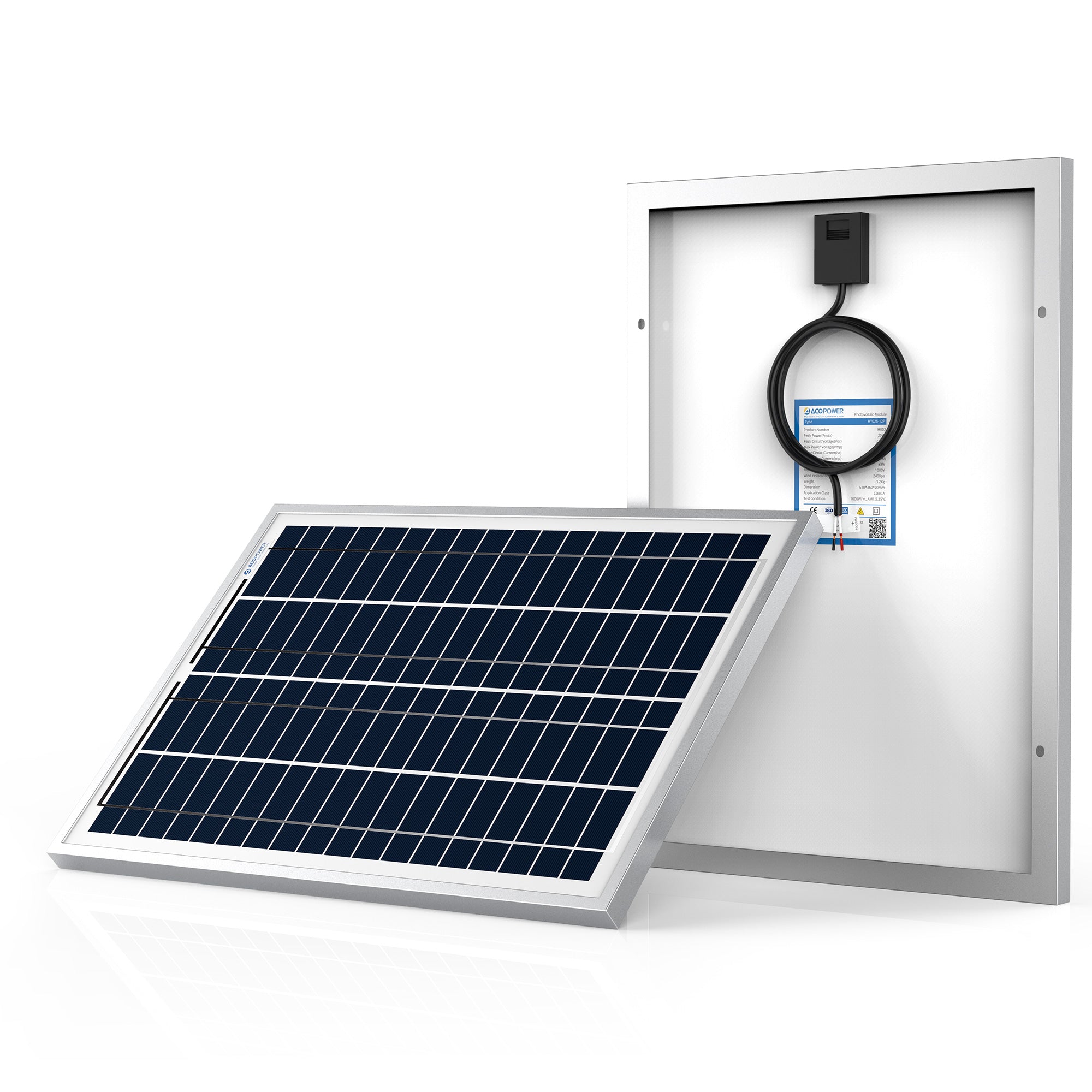 ACOPower 25 Watts Poly Solar Panel, for 12 Volt Battery Charger-0