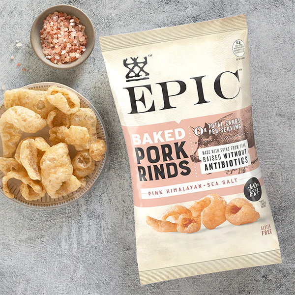 Pink Himalayan and Sea Salt Baked Pork Rinds 12 Pack