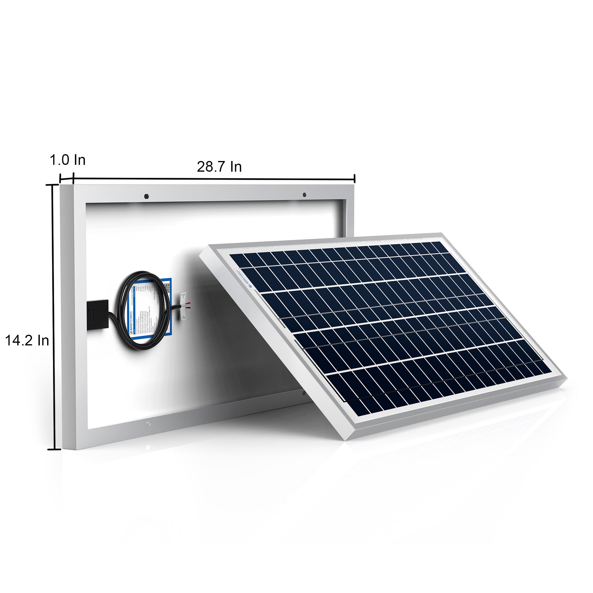 ACOPower 35 Watts Poly Solar Panel Module for 12 Volt Battery Charging-2