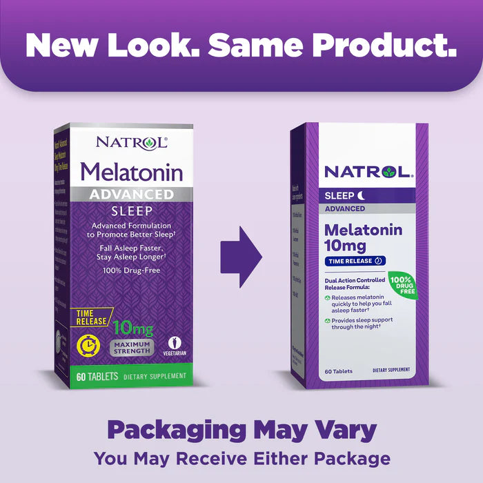 Natrol Melatonin Advanced Maximum Strength 10mg Time Release Tablets, 60