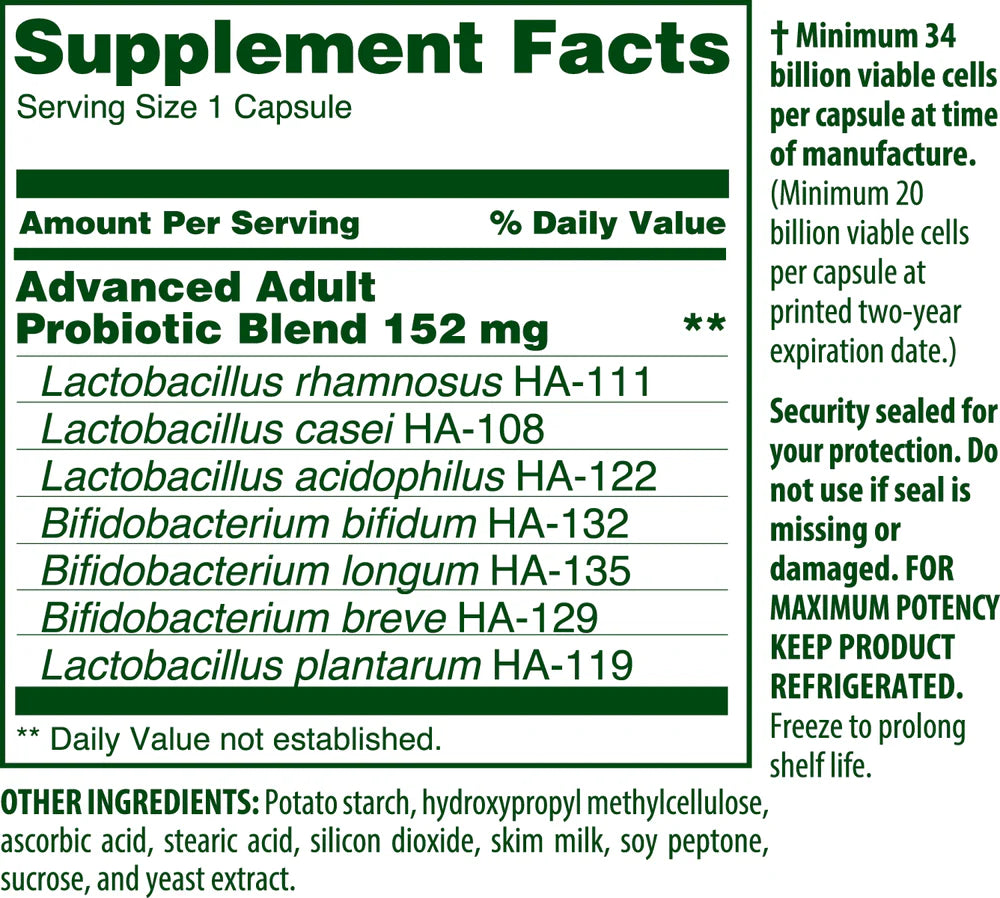 Advanced Adult's Probiotic 60 Capsules