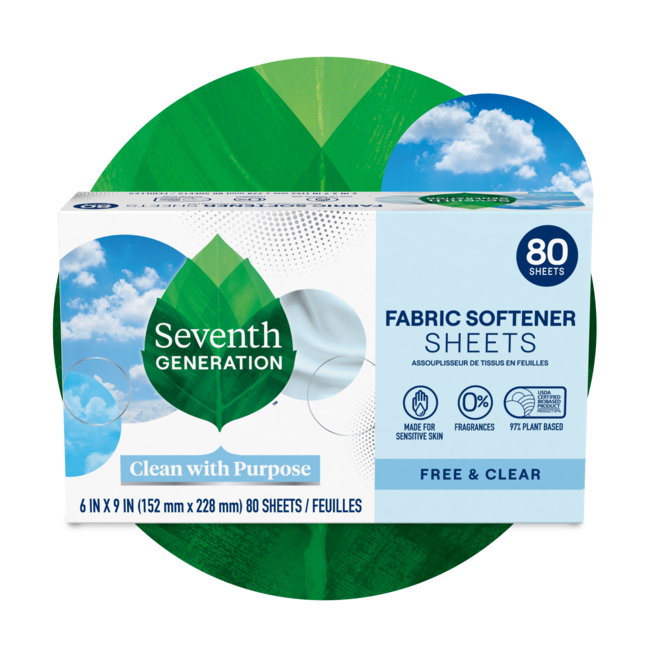 Seventh Generation Fabric Softener Sheets - Free & Clear ( 4 X 80 CT )