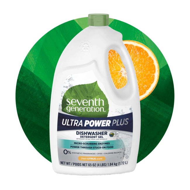 Seventh Generation Power+„¢ Dishwasher Detergent Gel - Fresh Citrus( 6 X 65 OZ )