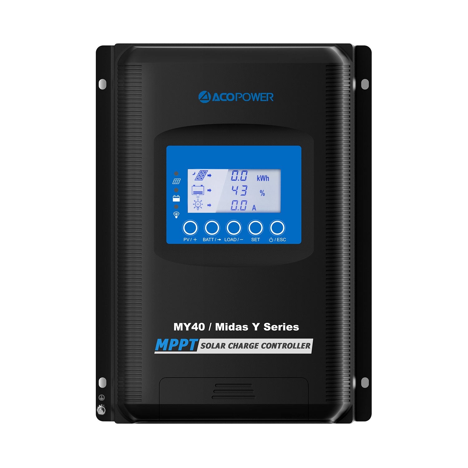 ACOPOWER Midas 40A MPPT Negative Ground Solar Panel Charge Controller LCD Display-0