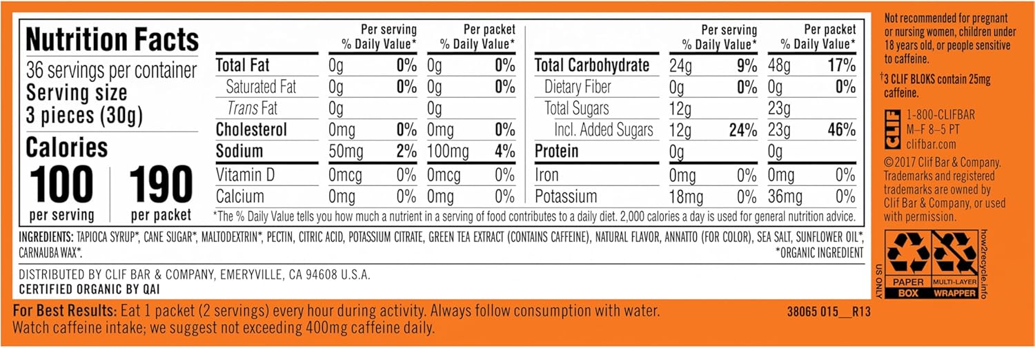 BLOKS Energy Chews Orange + Caffeine