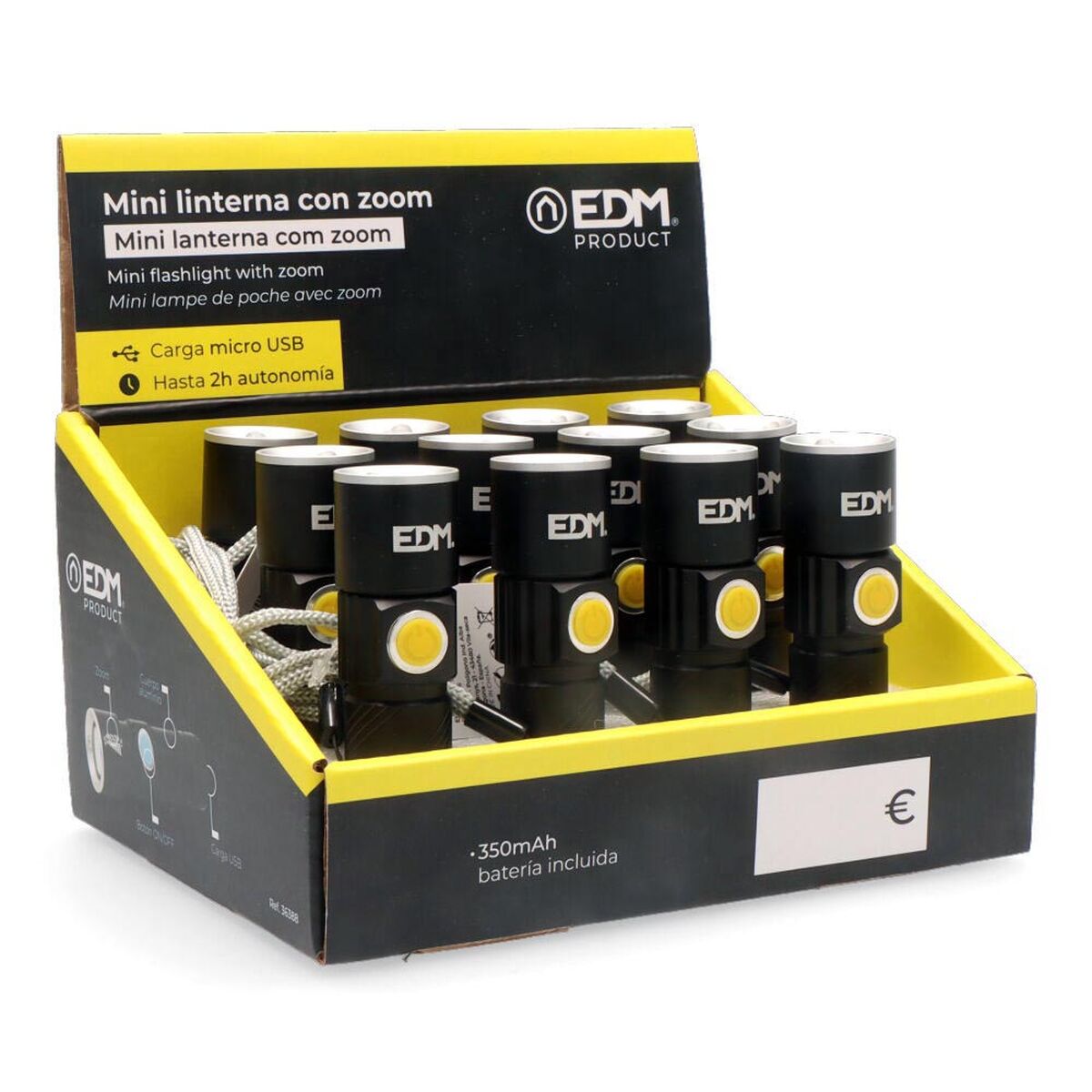 Svetilka LED EDM 36388 3 W 120 Lm Polnilen Zoom Mini-1