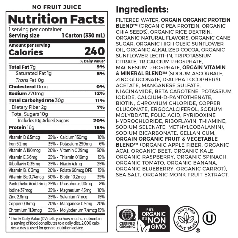 Orgain Shake, Smooth Chocolate Vegan (12X11 OZ)