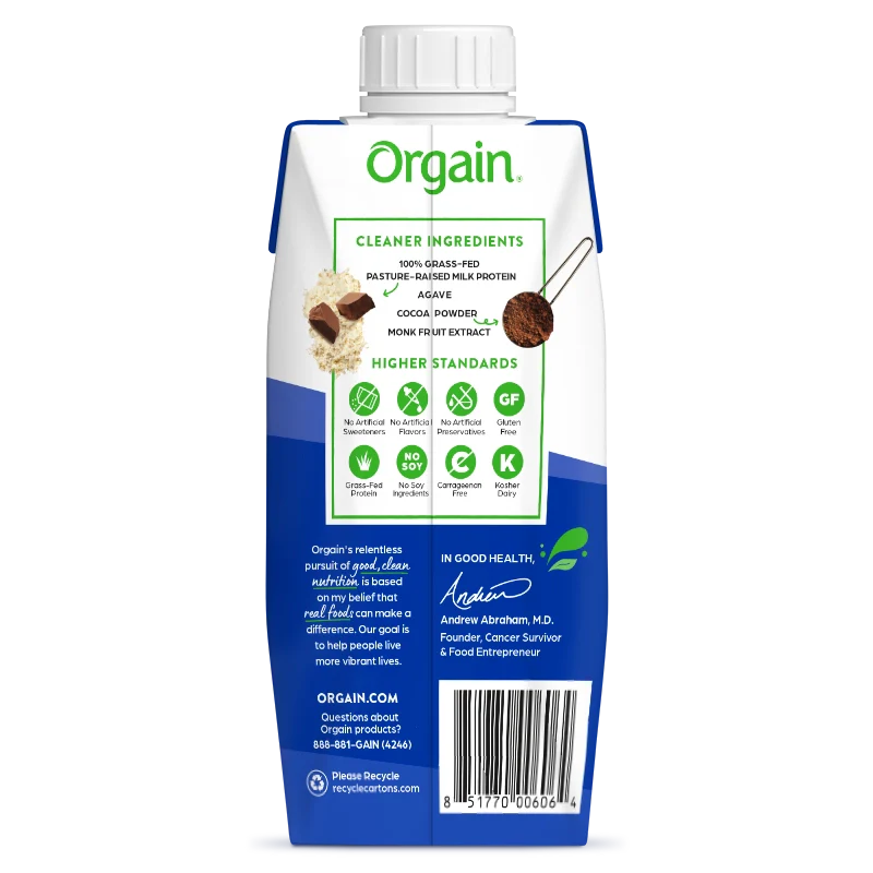 Orgain 20g Clean Protein Shake Creamy Chocolate Fudge ( 12 X 11 OZ )