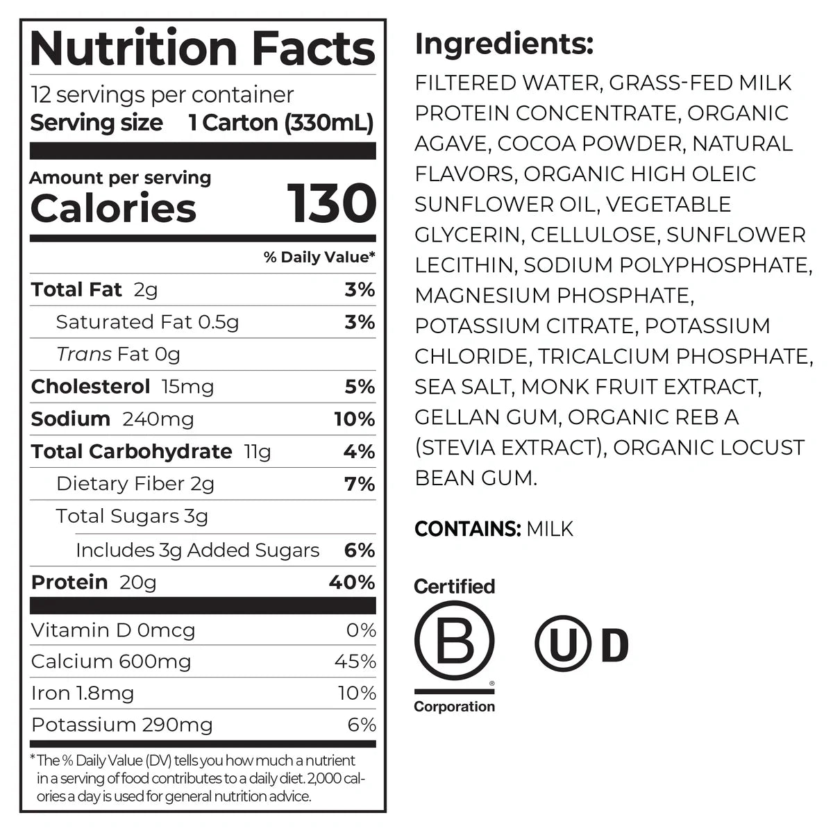Orgain 20g Clean Protein Shake Creamy Chocolate Fudge ( 12 X 11 OZ )