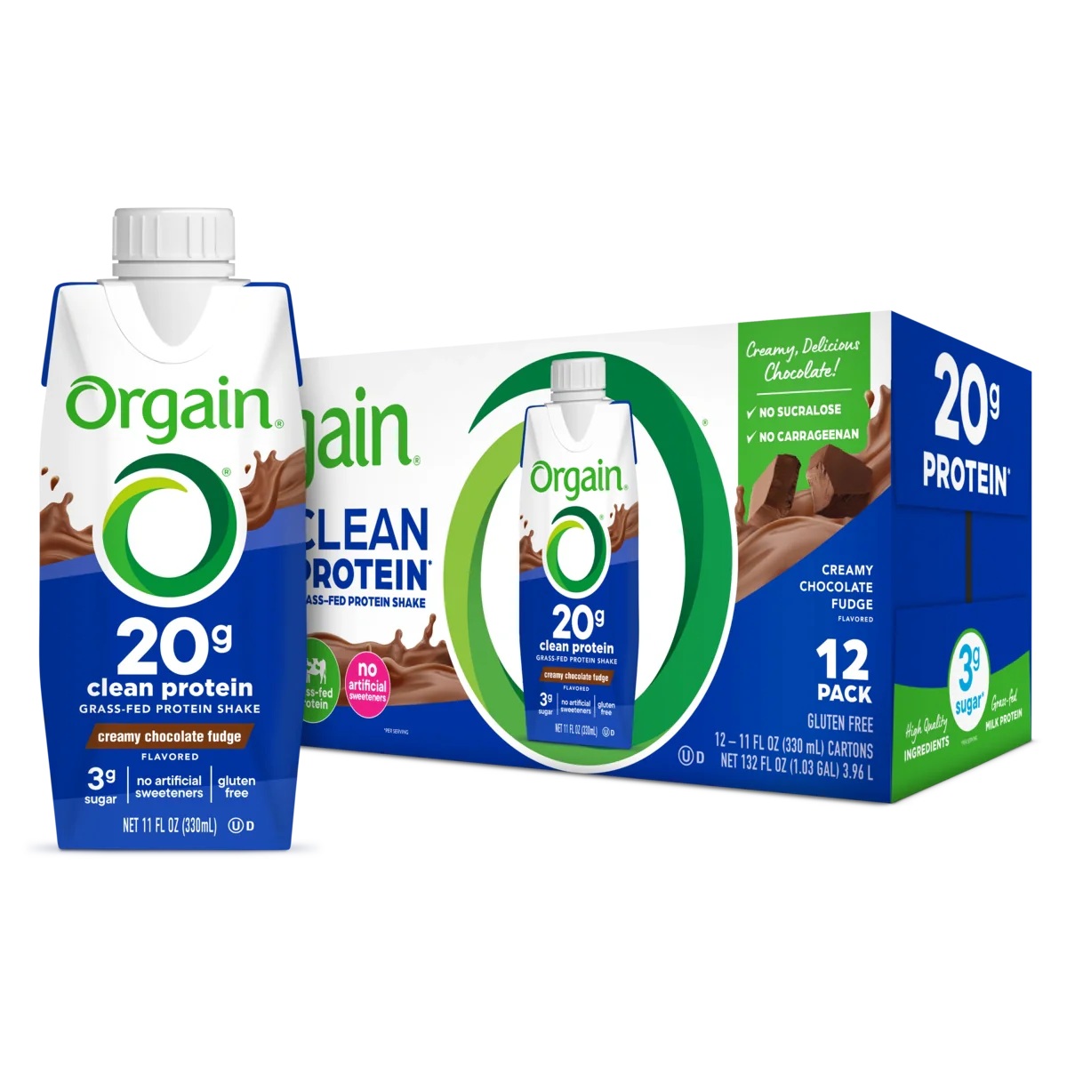 Orgain 20g Clean Protein Shake Creamy Chocolate Fudge ( 12 X 11 OZ )