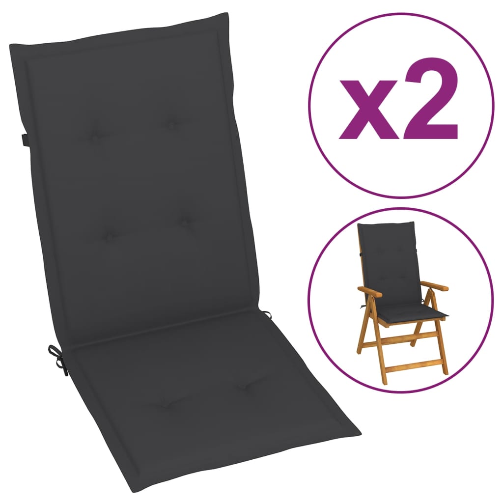 vidaXL 2/4x Garden Chair Cushion Outdoor Seating Pad Cushions Multi Colors-5