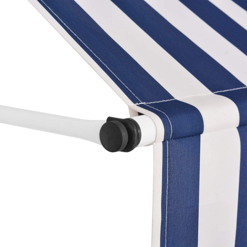 vidaXL Manual Retractable Awning Folding Stripes Awning Multi Colors/Sizes-11