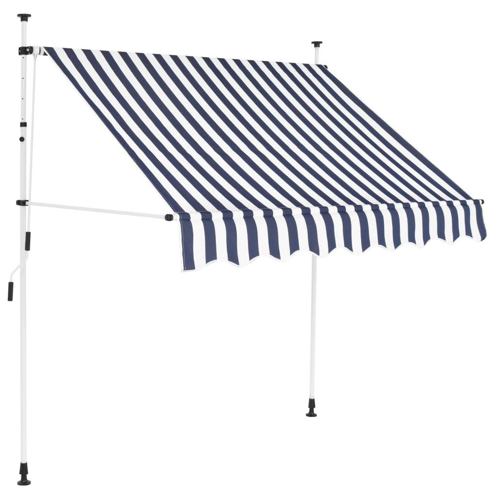 vidaXL Manual Retractable Awning Folding Stripes Awning Multi Colors/Sizes-3