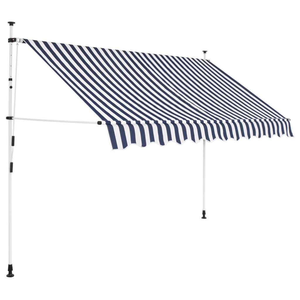 vidaXL Manual Retractable Awning Folding Stripes Awning Multi Colors/Sizes-12