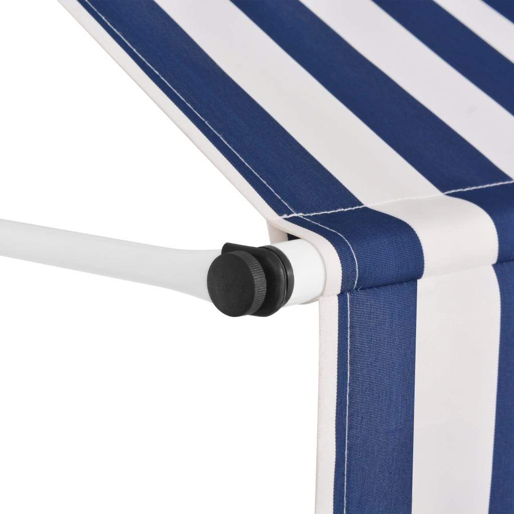 vidaXL Manual Retractable Awning Folding Stripes Awning Multi Colors/Sizes-14