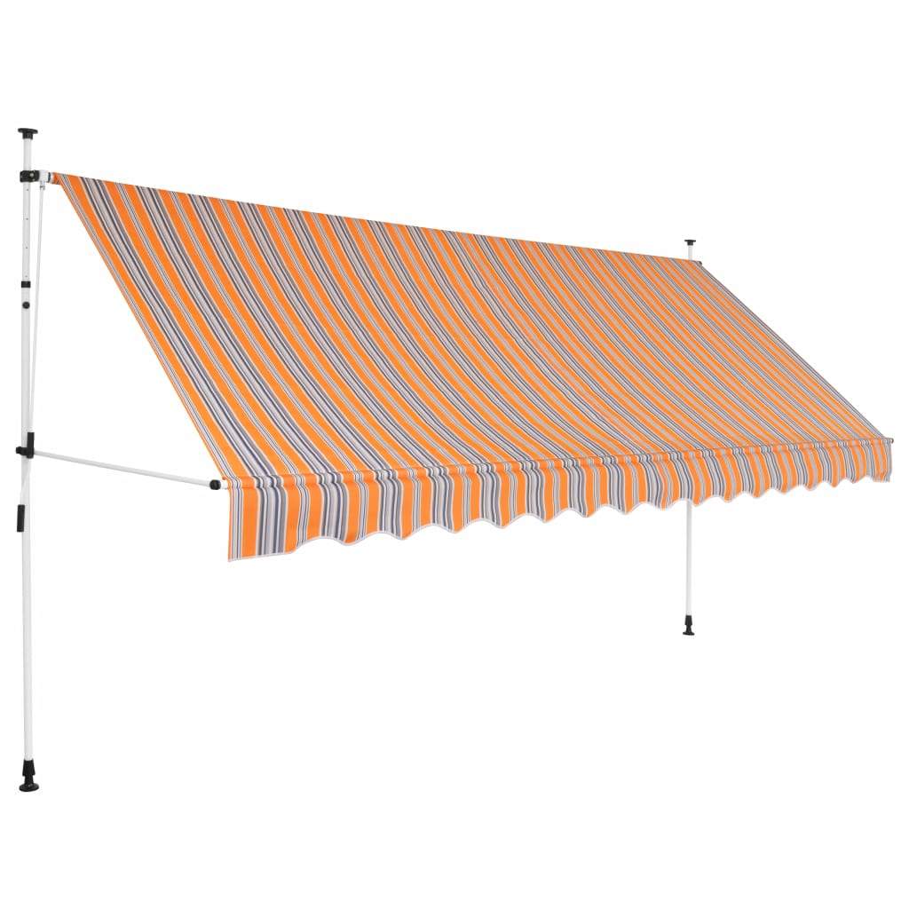 vidaXL Manual Retractable Awning Folding Stripes Awning Multi Colors/Sizes-36