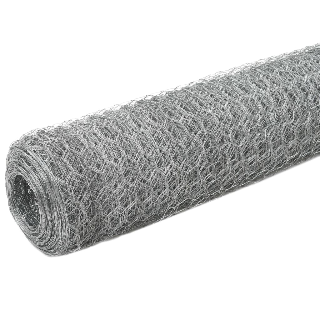 vidaXL Wire Netting Outdoor Wire Fence Mesh Screen Galvanized Steel Silver-26