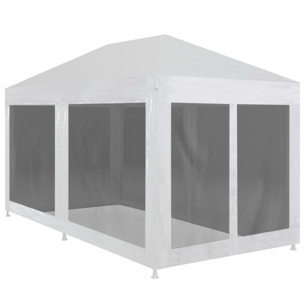 vidaXL Party Tent with 4 Mesh Sidewalls White Pavilion Marquee Multi Sizes-47