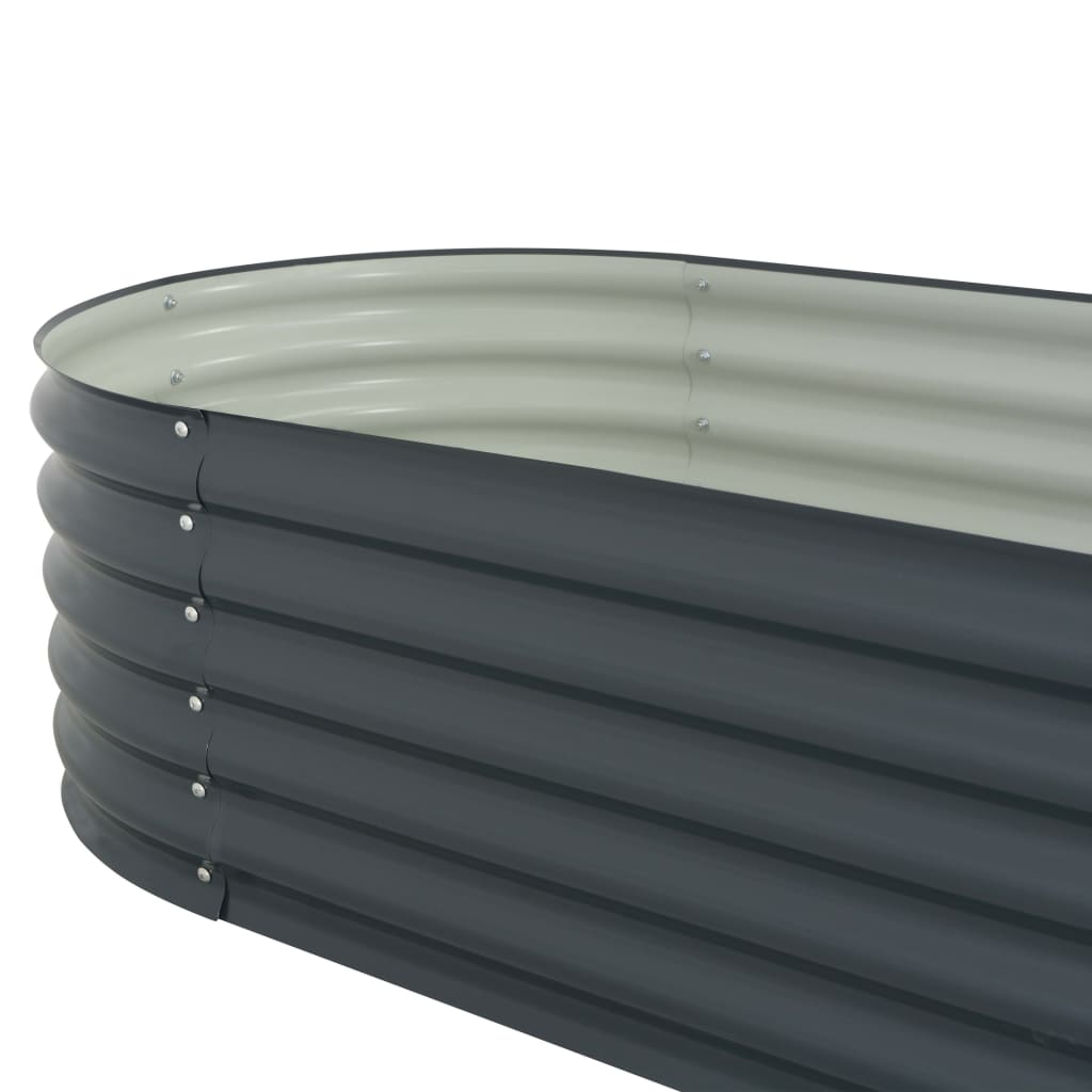 vidaXL Raised Garden Bed Raised Flower Bed Raised Garden Box Galvanized Steel-0