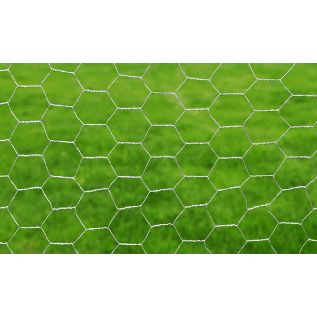vidaXL Wire Netting Outdoor Wire Fence Mesh Screen Galvanized Steel Silver-5