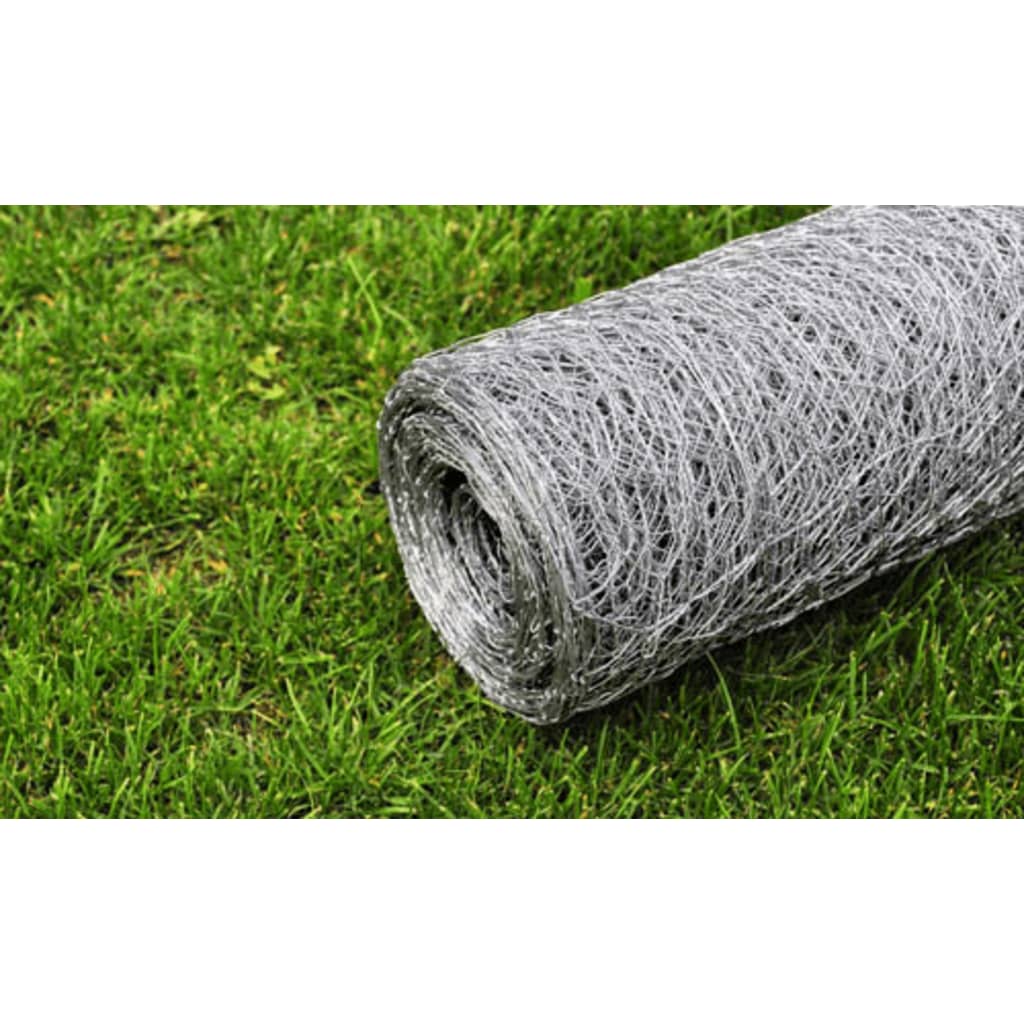 vidaXL Wire Netting Outdoor Wire Fence Mesh Screen Galvanized Steel Silver-20