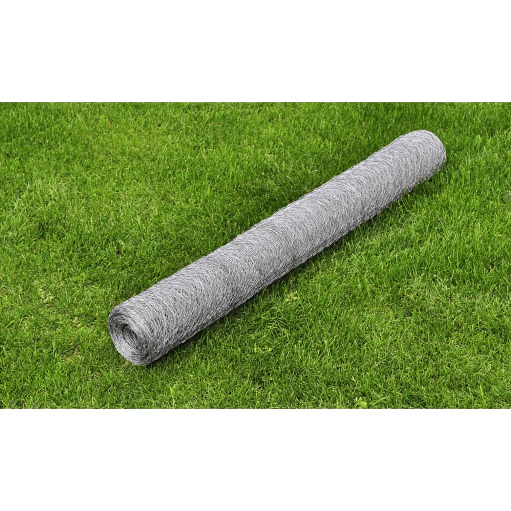 vidaXL Wire Netting Outdoor Wire Fence Mesh Screen Galvanized Steel Silver-8