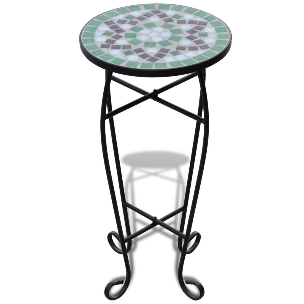 vidaXL 1/3x Mosaic Tables Ceramic End Table Balcony Flower Stand Multi Colors-10