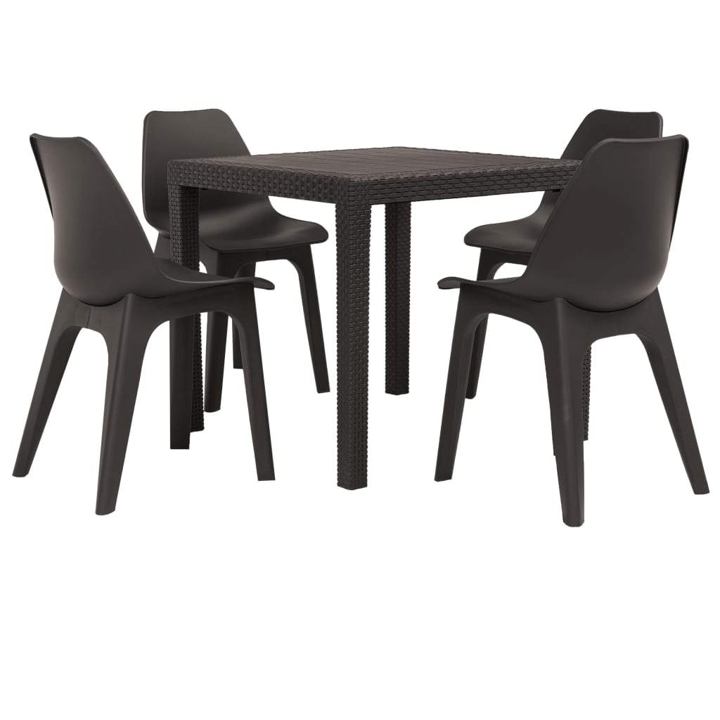 vidaXL 3/5/7/9 Piece Outdoor Dining Set Chair Plastic Garden Multi Colors-15