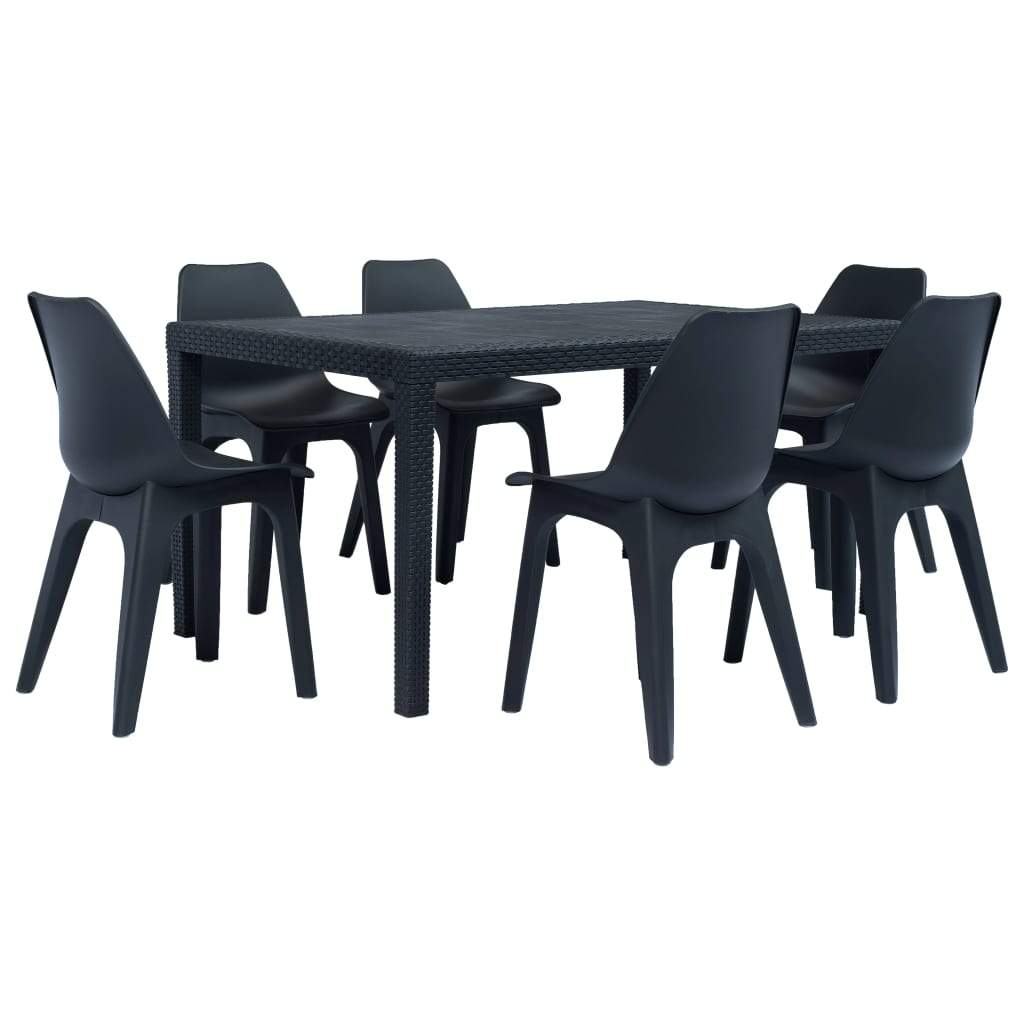 vidaXL 3/5/7/9 Piece Outdoor Dining Set Chair Plastic Garden Multi Colors-21